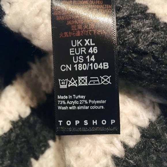 NEW TOPSHOP Oversized Crop Chunky Sweater Size 14 - Picture 7 of 7